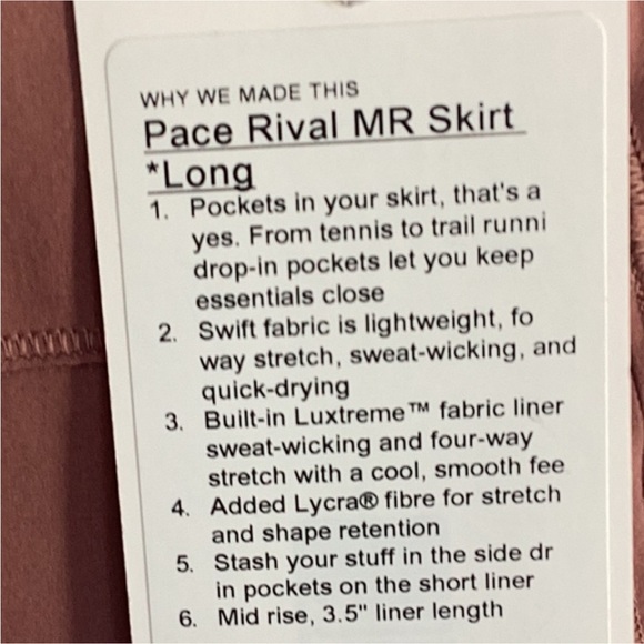 Lululemon pace rival skirt - Picture 6 of 8